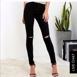 American Bazi High Waist Distressed Skinny Jeans